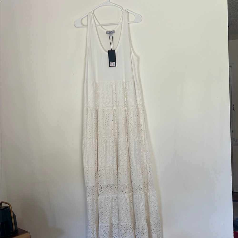 Cream Eyelet Maxi Dress